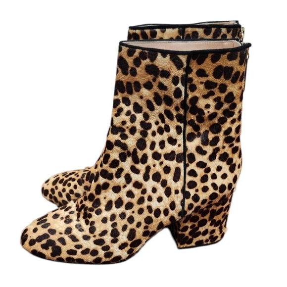 J. Crew $248 Sadie Ankle Boots in Leopard Calf Hair Size 8.5 - Picture 6 of 14